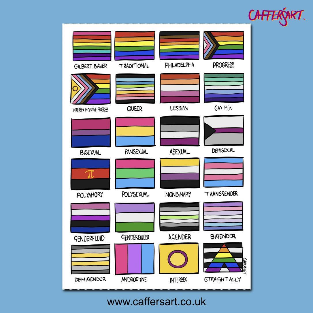 LGBTQ+ pride flags artwork